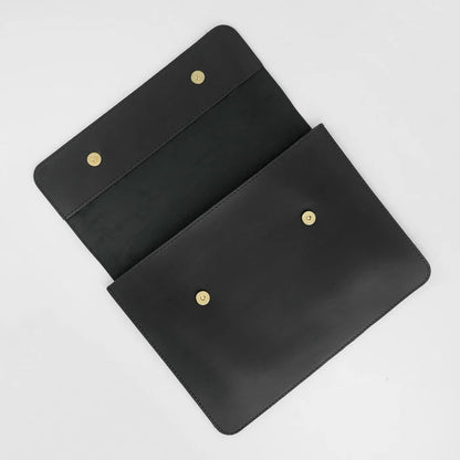 Leather Sleek Laptop Sleeve Black