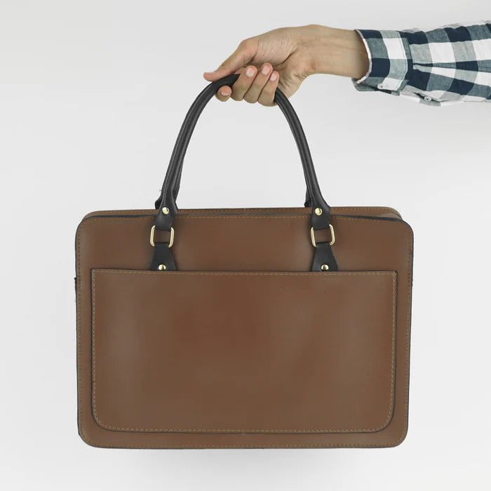 Multi Pockets Laptop Bag (Brown)